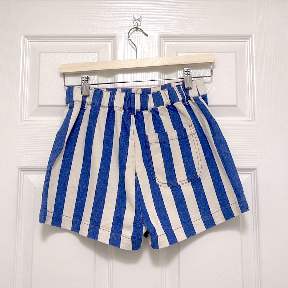 *SALE* NWT Mini Boden Patch Pocket Shorts in Orion Blue/Ivory - Picture 7 of 8